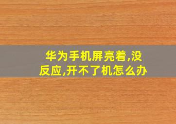 华为手机屏亮着,没反应,开不了机怎么办