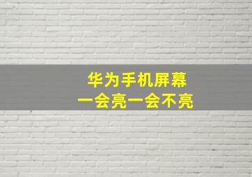 华为手机屏幕一会亮一会不亮