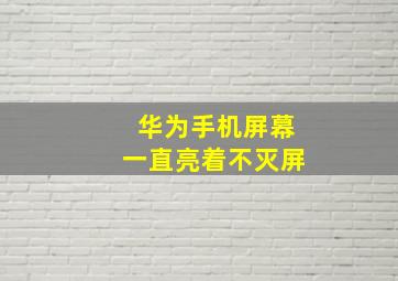 华为手机屏幕一直亮着不灭屏