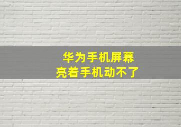 华为手机屏幕亮着手机动不了