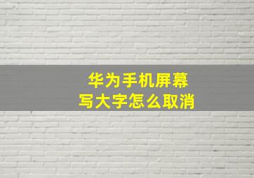 华为手机屏幕写大字怎么取消