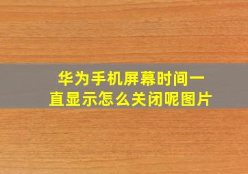 华为手机屏幕时间一直显示怎么关闭呢图片