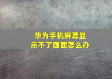 华为手机屏幕显示不了画面怎么办