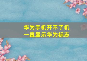 华为手机开不了机一直显示华为标志