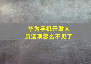 华为手机开发人员选项怎么不见了