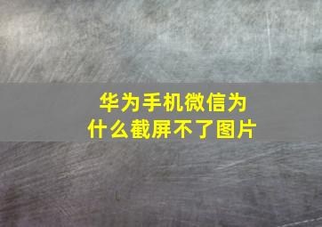 华为手机微信为什么截屏不了图片