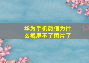 华为手机微信为什么截屏不了图片了