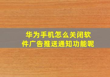 华为手机怎么关闭软件广告推送通知功能呢