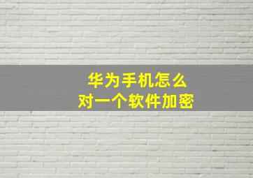 华为手机怎么对一个软件加密