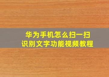 华为手机怎么扫一扫识别文字功能视频教程