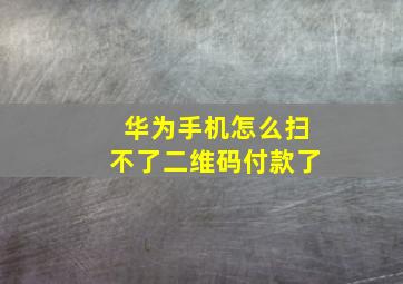 华为手机怎么扫不了二维码付款了