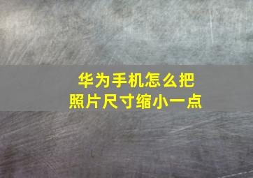 华为手机怎么把照片尺寸缩小一点