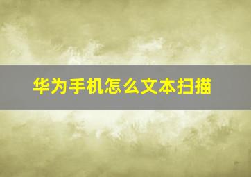 华为手机怎么文本扫描