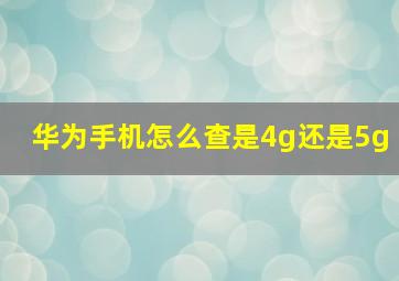 华为手机怎么查是4g还是5g