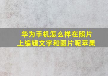 华为手机怎么样在照片上编辑文字和图片呢苹果