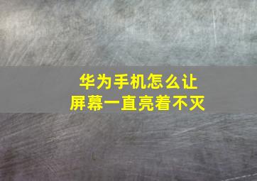 华为手机怎么让屏幕一直亮着不灭