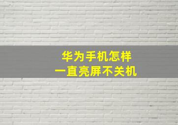 华为手机怎样一直亮屏不关机