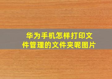 华为手机怎样打印文件管理的文件夹呢图片