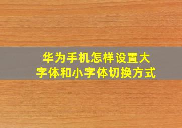 华为手机怎样设置大字体和小字体切换方式