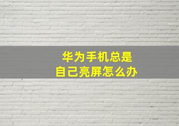 华为手机总是自己亮屏怎么办