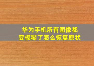 华为手机所有图像都变模糊了怎么恢复原状