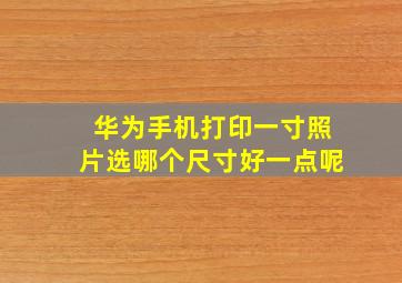 华为手机打印一寸照片选哪个尺寸好一点呢