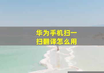 华为手机扫一扫翻译怎么用