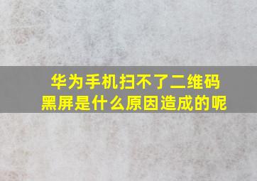 华为手机扫不了二维码黑屏是什么原因造成的呢