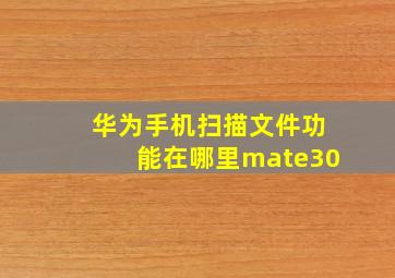 华为手机扫描文件功能在哪里mate30