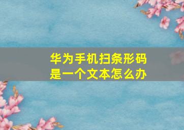 华为手机扫条形码是一个文本怎么办