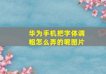 华为手机把字体调粗怎么弄的呢图片