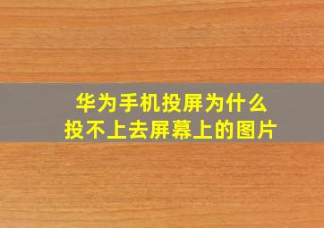 华为手机投屏为什么投不上去屏幕上的图片