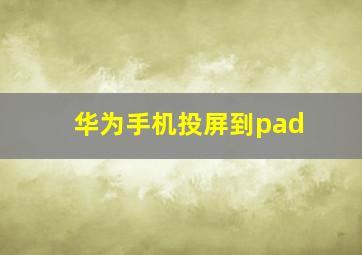 华为手机投屏到pad