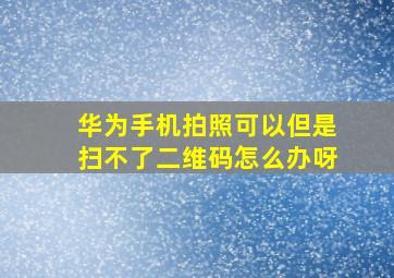 华为手机拍照可以但是扫不了二维码怎么办呀