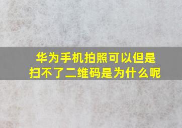 华为手机拍照可以但是扫不了二维码是为什么呢