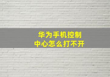 华为手机控制中心怎么打不开