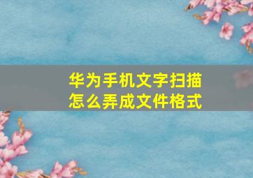 华为手机文字扫描怎么弄成文件格式