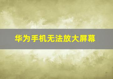 华为手机无法放大屏幕