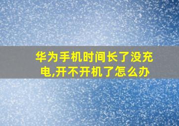 华为手机时间长了没充电,开不开机了怎么办