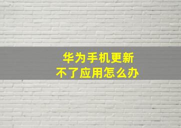 华为手机更新不了应用怎么办