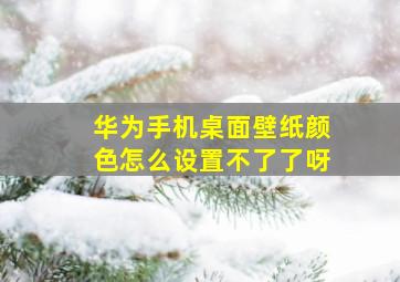 华为手机桌面壁纸颜色怎么设置不了了呀