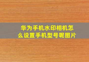 华为手机水印相机怎么设置手机型号呢图片