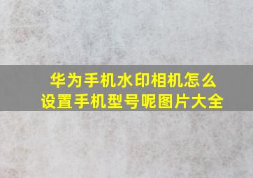 华为手机水印相机怎么设置手机型号呢图片大全