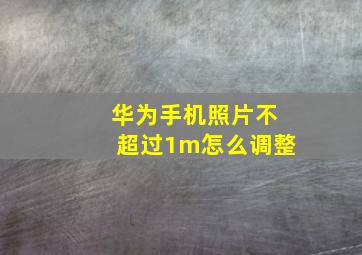 华为手机照片不超过1m怎么调整