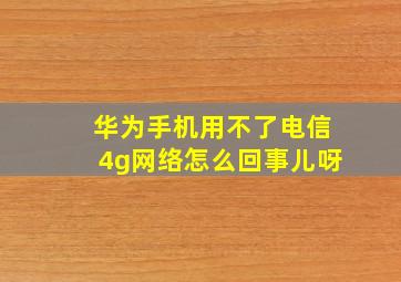 华为手机用不了电信4g网络怎么回事儿呀