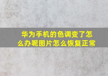 华为手机的色调变了怎么办呢图片怎么恢复正常