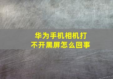 华为手机相机打不开黑屏怎么回事