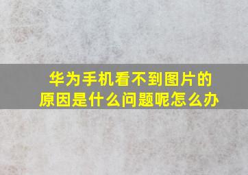 华为手机看不到图片的原因是什么问题呢怎么办