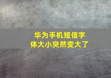 华为手机短信字体大小突然变大了