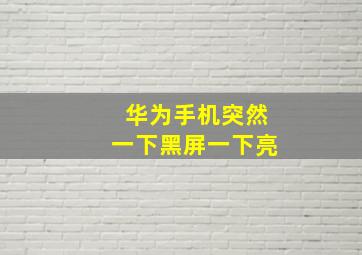 华为手机突然一下黑屏一下亮